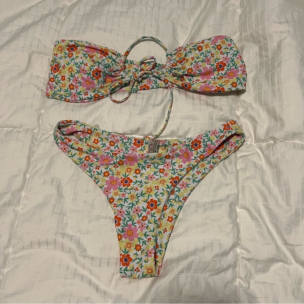 Floral Strapless Bikini